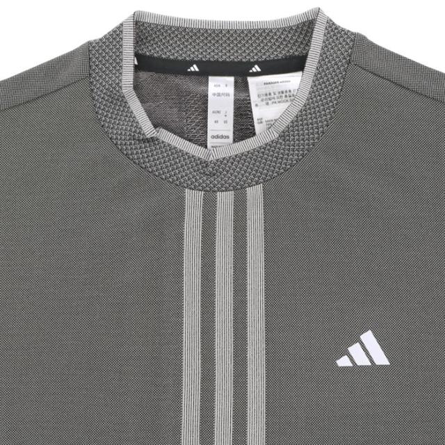 adidas GOLF ULTIMATE365 スリーストライプス ジャガード ストレッチ 半袖 モックネックシャツ view2