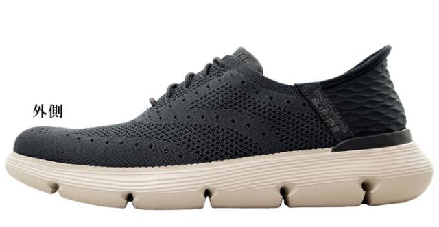 スニーカー メンズ スケッチャーズ スリップインズ ガルザ パルマ 205303 チャコール ブラック 25.5~28.0cm GARZA-PALMA ハンズフリー メモリーフォーム ウォーキング 散歩 旅行 タウン履き 仕事履き ビジネス 靴 シューズ 軽量 クッション性 男性 紳士