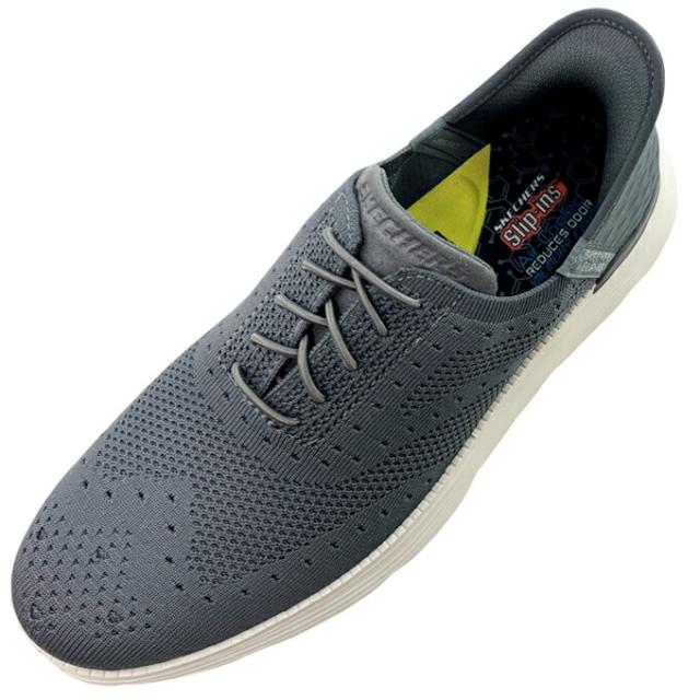 スニーカー メンズ スケッチャーズ スリップインズ ガルザ パルマ 205303 チャコール ブラック 25.5~28.0cm GARZA-PALMA ハンズフリー メモリーフォーム ウォーキング 散歩 旅行 タウン履き 仕事履き ビジネス 靴 シューズ 軽量 クッション性 男性 紳士