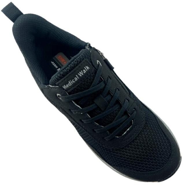 ウォーキングシューズ レディース アサヒ メディカルウォーク WK L031 ブラック ベリー 22.0~25.0cm コンフォート ASAHI MEDICALWALK 靴 シューズ 幅広 4E EEEE SHM フットグラファー ロック式ファスナー クッション性 オブリーク 通気性 散歩 旅行 トラベル 女性 婦人