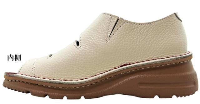 サンダル レディース A-OK CASUAL&SPORTS 0053ELF アイボリー ダークカーキ 22.5~25.0cm エーオーケー コンフォートサンダル  撥水 汚れにくい 低反発 クッション性 通気性 軽量設計 屈曲性 本革 レザー 吸汗 放湿 抗菌 消臭 幅広 4E EEEE 日本製 made in japan 女性 婦人