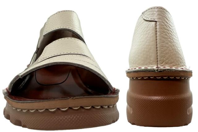 サンダル レディース A-OK CASUAL&SPORTS 0053ELF アイボリー ダークカーキ 22.5~25.0cm エーオーケー コンフォートサンダル  撥水 汚れにくい 低反発 クッション性 通気性 軽量設計 屈曲性 本革 レザー 吸汗 放湿 抗菌 消臭 幅広 4E EEEE 日本製 made in japan 女性 婦人