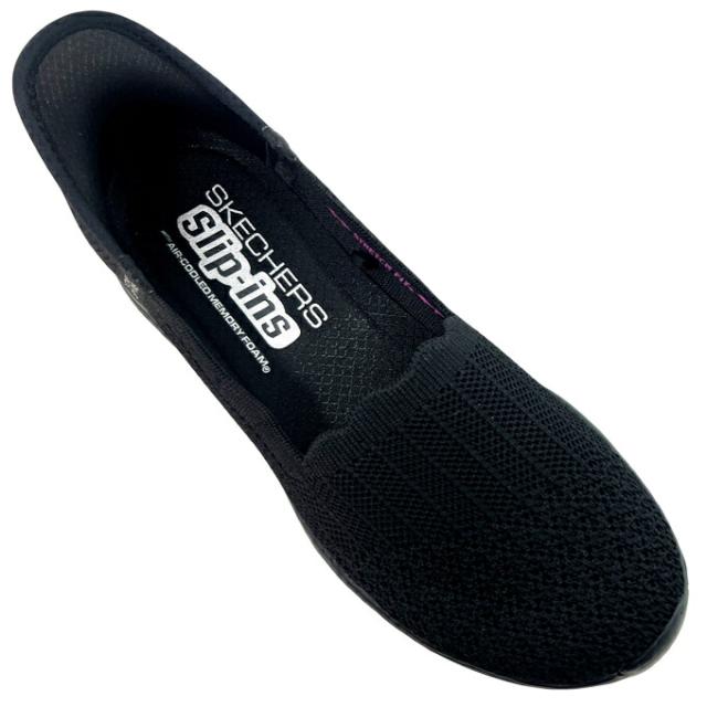 スケッチャーズ スリップインズ レディース スニーカー シーガービリーブイット 158980 ブラック ダークトープ 22.5~25.0cm SKECHERS SEAGER BELIEVE IT ハンズフリー メモリーフォーム 軽量 クッション性 低反発 ウォッシャブル ウォーキング トラベル 女性 婦人