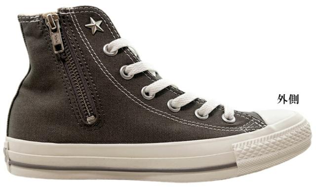 スニーカー レディース コンバース オールスター NC Z HI ダークトープ オフホワイト 23.0~25.5cm CONVERSE ALL SYAR NC Z HI ハイカット ジッパー 女性 婦人 学生 タウン カジュアル