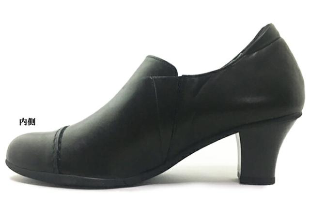 NINE DI NINE No.131-0274 ナイン・デ・ナイン レディース パンプス ブーティ サイドゴア 3E EEE クッション性 消音 防滑 屈曲性 靴 本