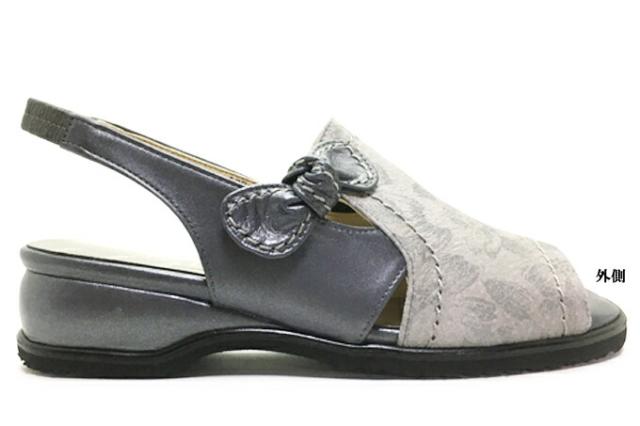 MODE NINE No.132-1371 モードナイン レディース サンダル ローヒール 幅広 4E EEEE バックベルト 防滑ソール 本革 天然皮革 軽量 日本