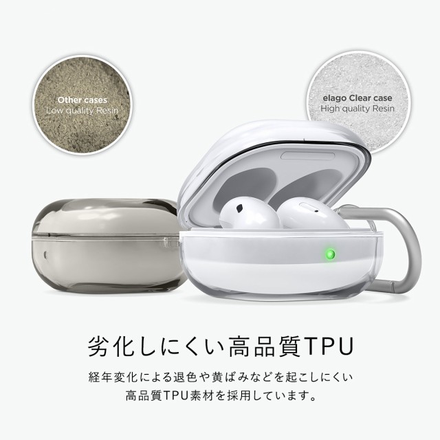 Galaxy Buds 2 /Buds Live /Buds Pro ケース クリア ラインフレンズ 公式ライセンス グッズ かわいい 耐衝撃 透明  カバー カラビナ 付き クリアケース [ GalaxyBuds2 GalaxyBudsPro ギャラクシーバッツプロ ギャラクシーバッズライブ 対応  ] elago LINE FRIENDS B&F ...