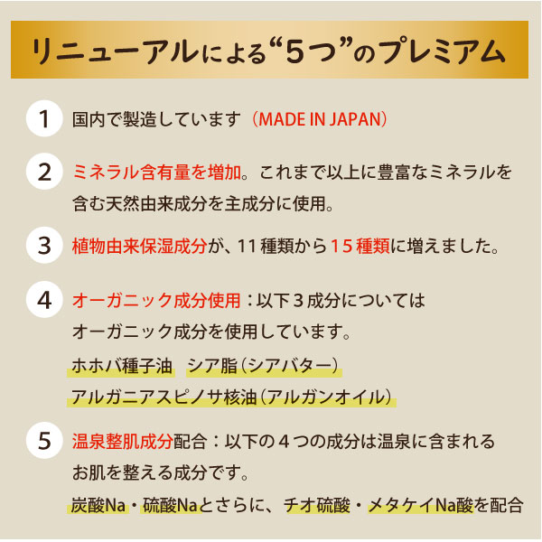 リニューアルによる5つのプレミアム