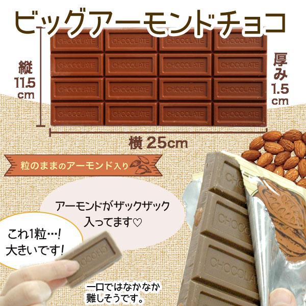 ビッグアーモンドチョコがどれだけビッグなのかをお伝えいたします! ビッグアーモンドチョコレート創健社