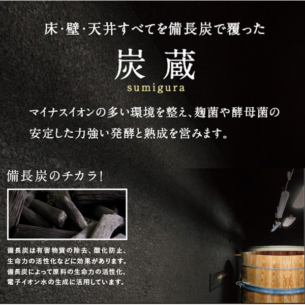 床、壁、天井すべてを備長炭で覆った炭蔵