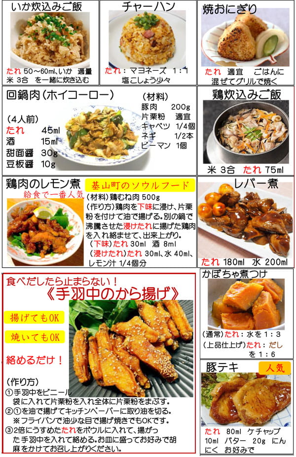 老舗醤油屋秘伝の八方だれ4人分のレシピ。手羽中のから揚げや回鍋肉