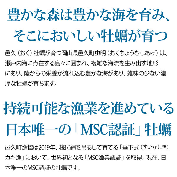 豊かな森には豊かな海を育み、そこにおいしい牡蠣が育つ