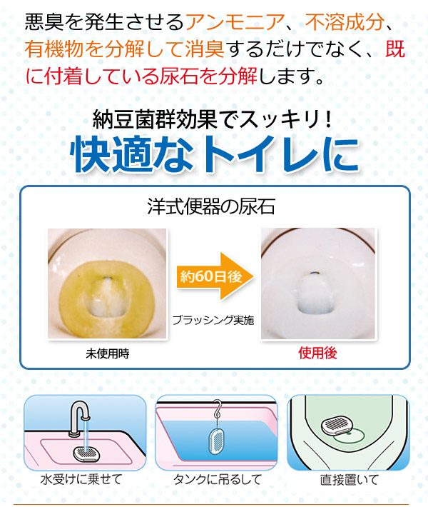 納豆菌群効果でスッキリ!快適なトイレに