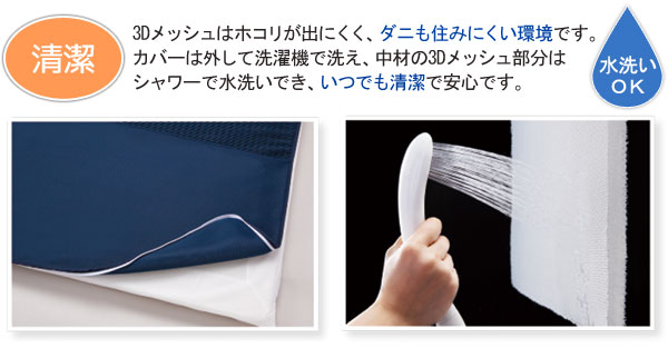 キュービックボディは洗いやすいのでダニも住みにくい環境です