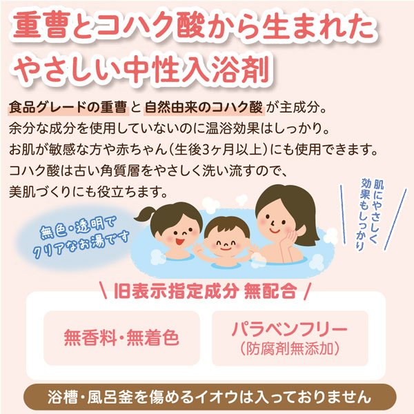 重曹とコハク酸から生まれた中性入浴剤