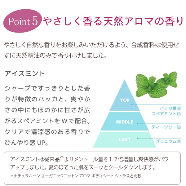 やさしく香る天然アロマの香り(アイスミント)