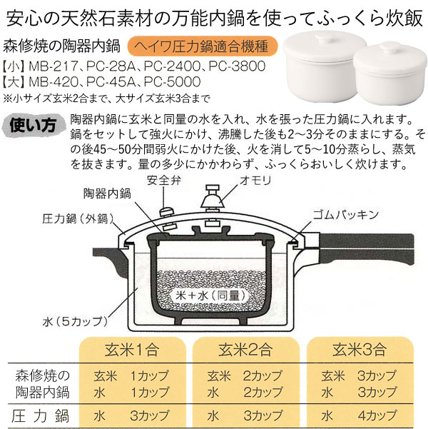 旨陶福鍋を内鍋として利用する場合