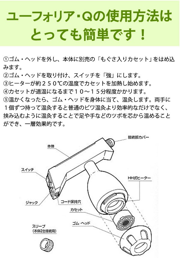 ビワの葉温灸器 ユーフォリア・Ｑ本体セット