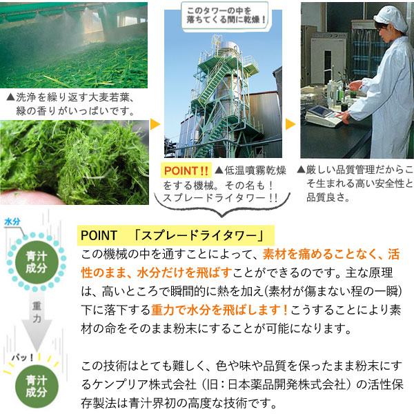 高い安全性のと品質の良さで大麦若葉の元祖