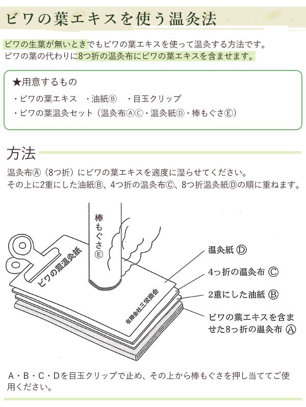 ビワ葉温灸療法 細棒もぐさ温灸セット【三栄商会】【送料無料】の通販