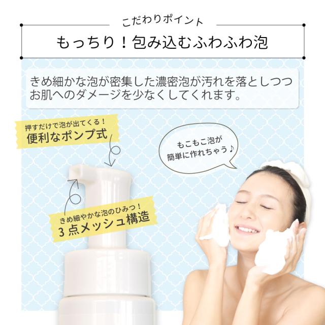 こだわりポイント1　もこもこ泡　ポンプ式