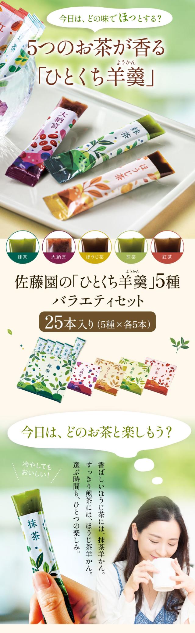 5つのお茶が香る「ひとくち羊羹」