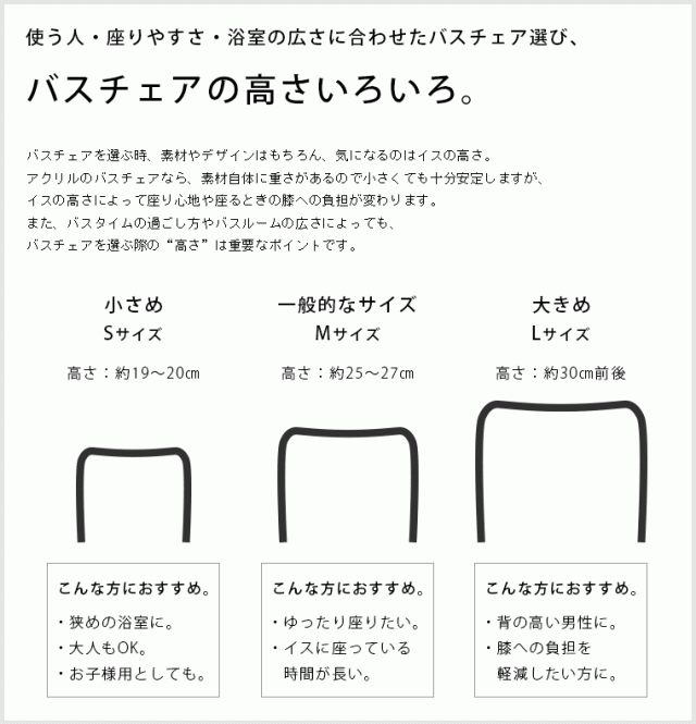 バスチェアサイズ
