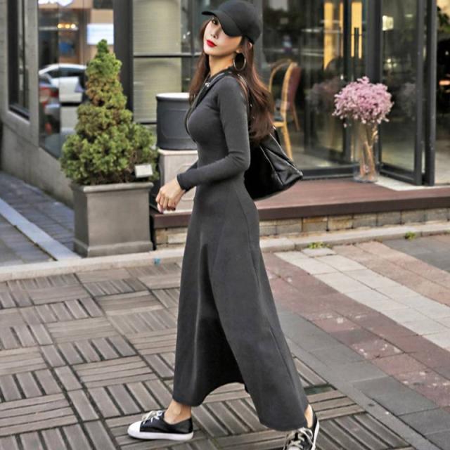 72時間限定タイムセール 5色 ワンピース スウェット 部屋着 ロング ロング丈 マキシ マキシ丈 9分丈 アンクル丈 膝下 袖あり 長袖 ラウンドネック スリム 細身 即納 最大半額 Farmerscentre Com Ng