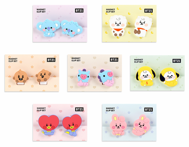 BTS公式グッズ☆BT21マグネットクリップセット☆バンタンMAGNET CLIP