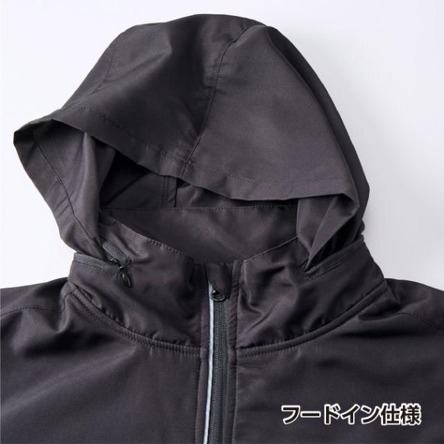 マイクロリップストップ フードイン ジャケット (裏フリース)