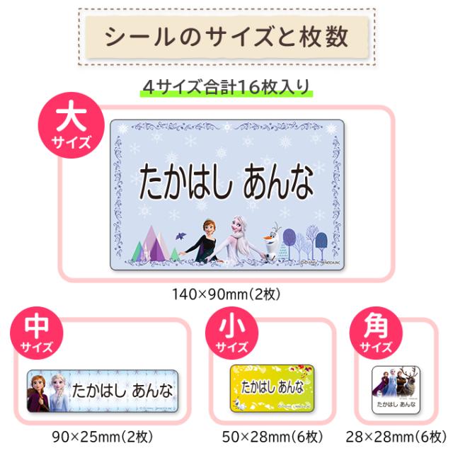 シールのサイズと枚数