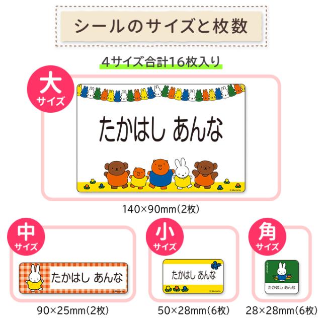 シールのサイズと枚数