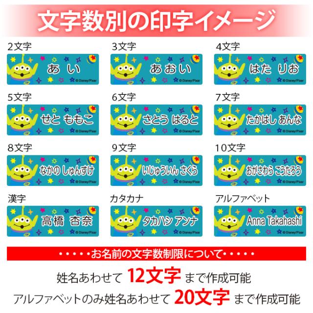 文字数別の印字イメージ