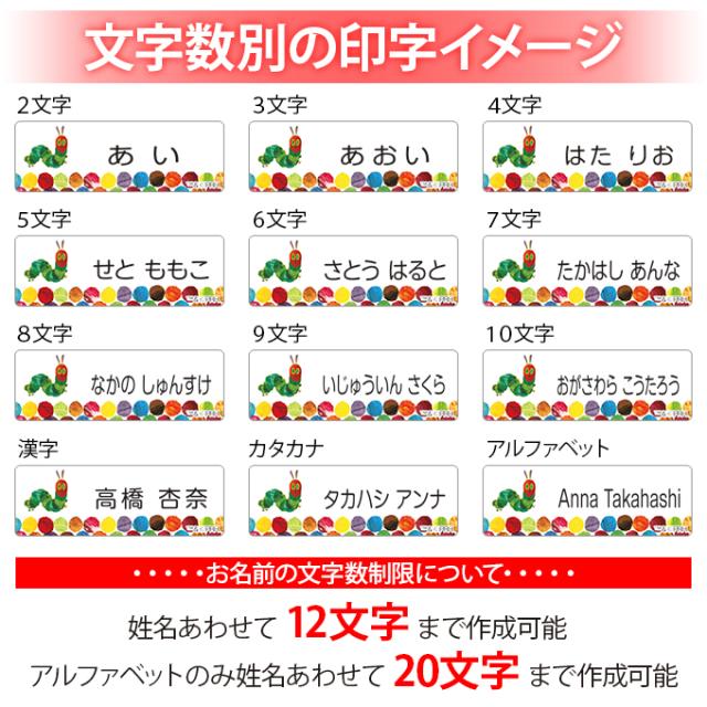 文字数別の印字イメージ