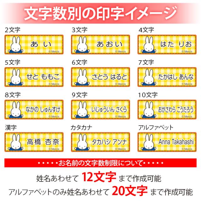 文字数別の印字イメージ