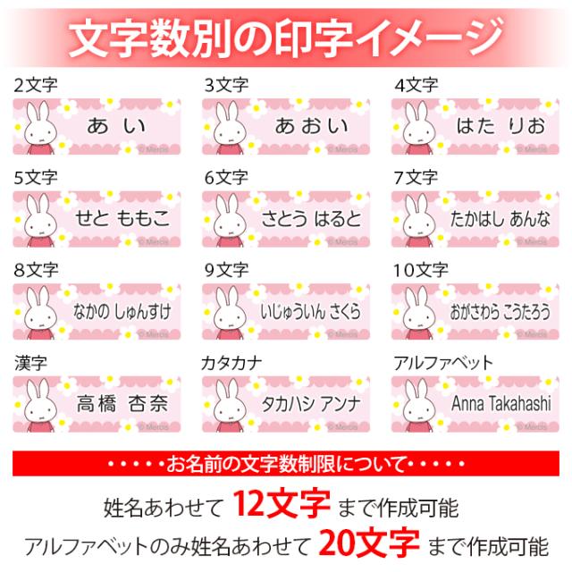 文字数別の印字イメージ