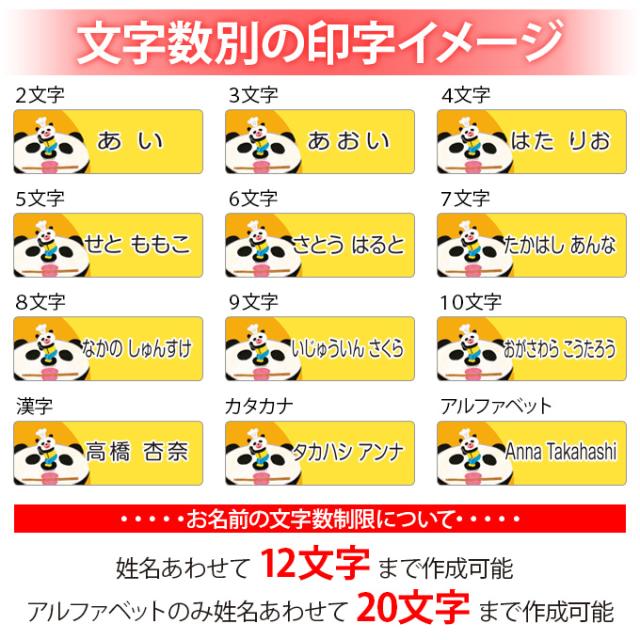 文字数別の印字イメージ