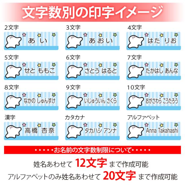 文字数別の印字イメージ