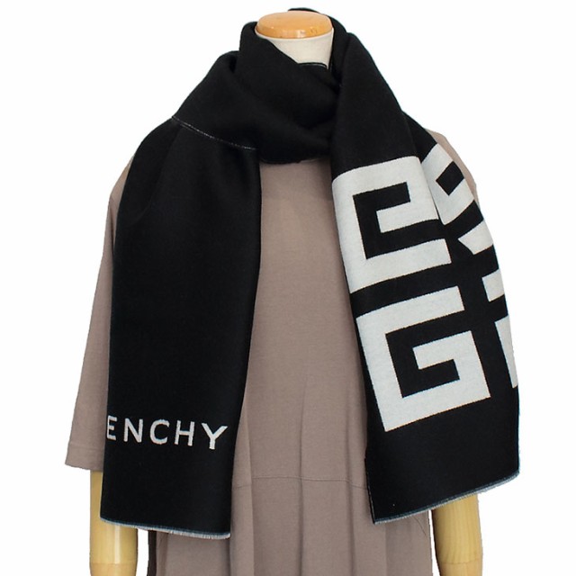 美品　GIVENCHY ジバンシー　マフラー　ショール　ウール　シルク混　総柄