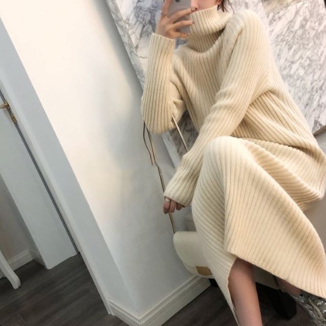 メール便全国送料無料 ニットワンピ ニットワンピース 大きいサイズ ロング レディース 体型カバー マキシ丈 ニット トップス ゆったり 無地 レトロ ロングワン 想像を超えての Ogytech Com