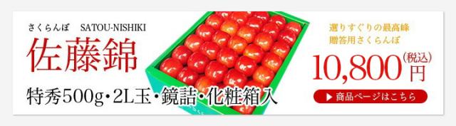 さくらんぼ佐藤錦500g・鏡詰め