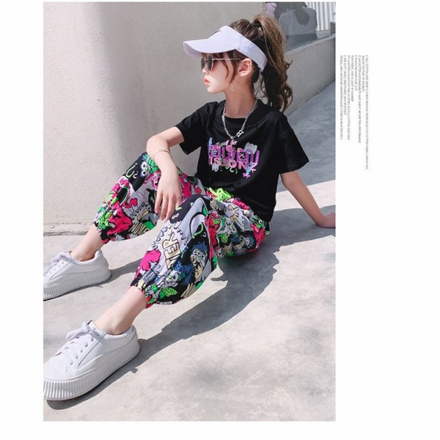 キッズダンス衣装上下2点セット ヒップホップ 韓国子供服 HIPHOP ステージ衣装 応援団 ジャズダンス 女の子 セット 発表会 派手 Tシャツ  の通販はau PAY マーケット 美ハーバー au PAY マーケット－通販サイト