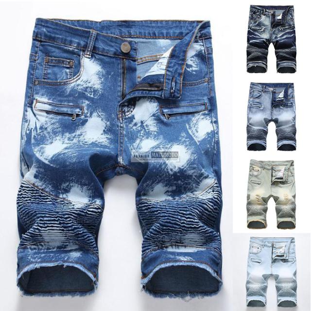 超人気 ハーフパンツ デニム パンツ 半ズボン メンズ ショートパンツ 短パン スリム ハーパン ショーツ ジーンズ ストレッチ