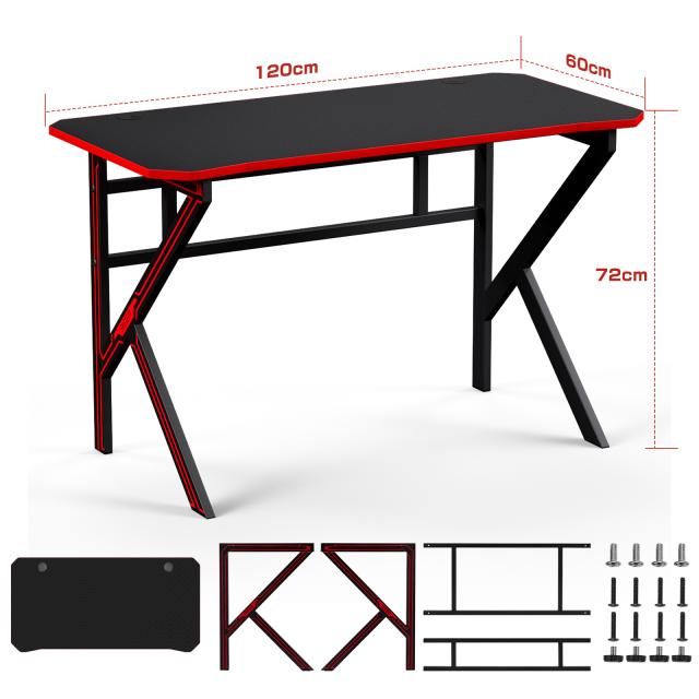 デスク パソコンデスク 120cm 60cm ゲーミングデスク k字 PC