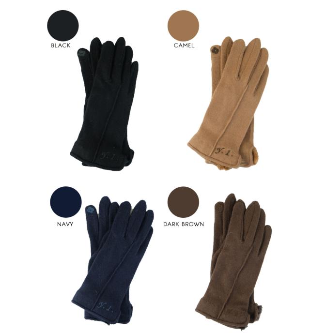 日本製生地、日本縫製のカシミヤ100％手袋/カシミア/ラビットファー