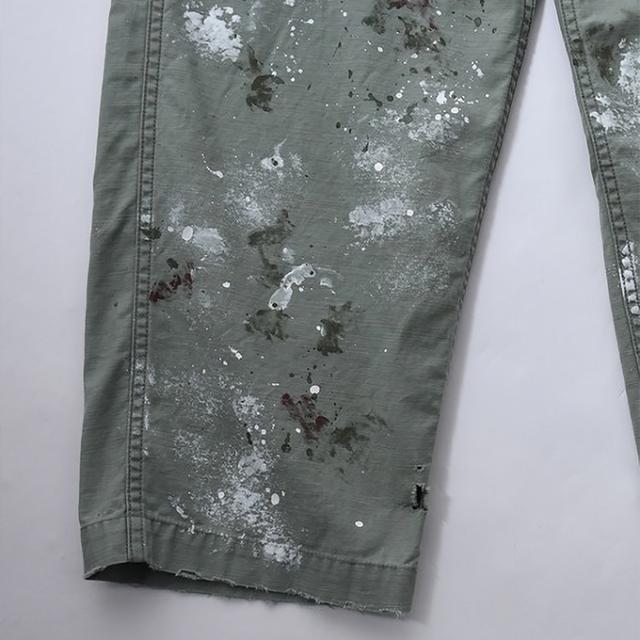 「 Johnbull ジョンブル 」 バックサテン ハードワーカー ベイカーパンツ JM241P13 / ジョンブル ベイカーパンツ ワークパンツ ミリタリーパンツ チノパンツ ダメージ加工 ペイント ミリタリー カジュアル ストリート アメカジ Johnbull ジョンブル 」 バックサテン ハードワーカー ベイカーパンツ