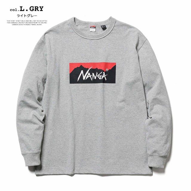 NANGA ナンガ 」 ECO HYBRID BOX LOGO L/S TEE エコハイブリッド