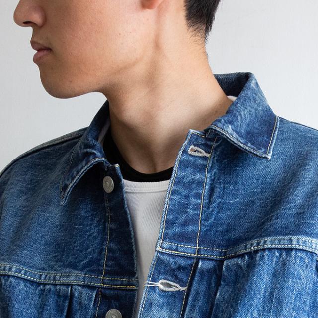 「 SUGAR CANE シュガーケーン 」 14.25oz. DENIM JACKET 1953 AGED MODEL 1953年モデル エイジング加工 デニムジャケット SC11953SW / シュガーケーン Gジャン 2ndタイプ セカンド デニムジャケット デニム エイジング加工 ショート丈 セルビッジデニム 日本製 2025SPRING