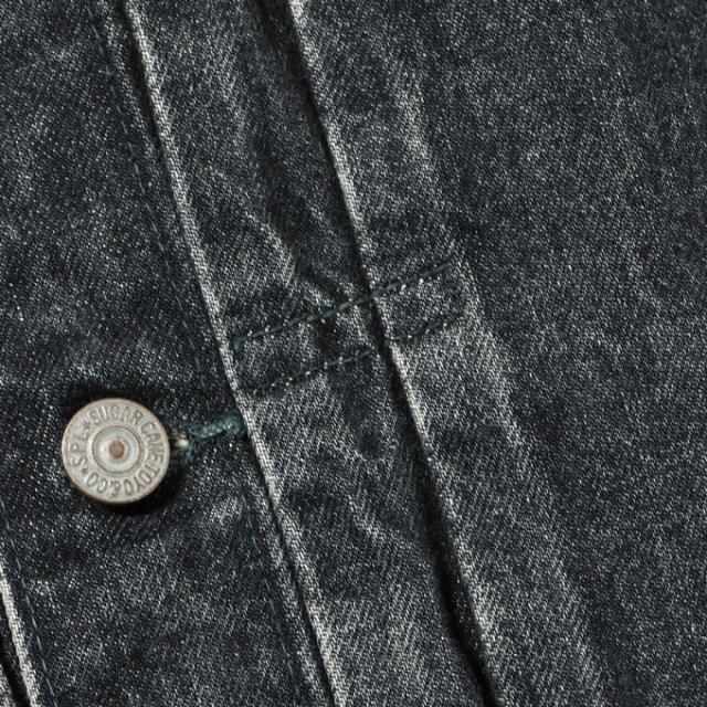 「 SUGAR CANE シュガーケーン 」 14.25oz. BLACK DENIM JACKET 1953 AGED MODEL ブラック デニム ジャケット SC15650H / Gジャン 2ndタイプ セカンド デニムジャケット ブラックデニム エイジング加工 ショート丈 セルビッジデニム 日本製 メンズ