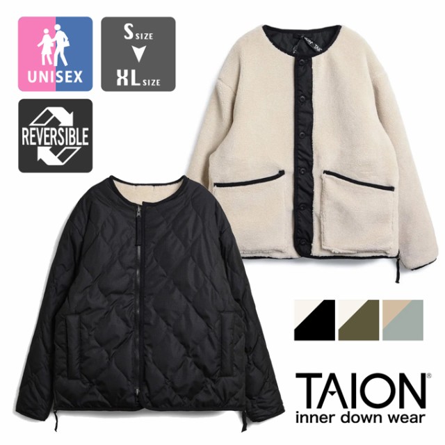 TAION タイオン 」 UNISEX ミリタリー リバーシブル クルーネック